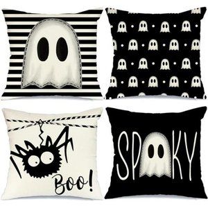 Halloween Pillow Covers 18 x 18 Inch Set of 4, Throw Pillowcases